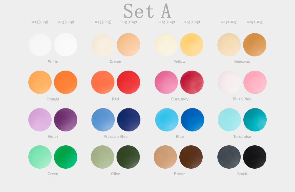 Pigment Chips 16 Colors Set A & B (顏料片套裝A&B)