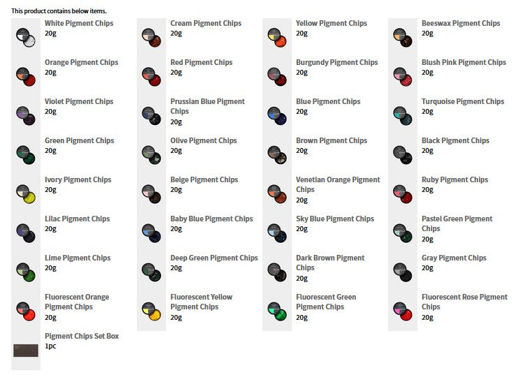 Pigment Chips 32 Colors Set (Whole Set) 顏料片 32 色套裝(整套)