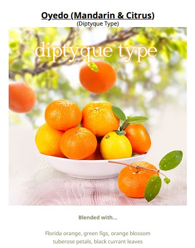 Oyedo = Mandarin & Citrus (D Type) 橘子柑橘