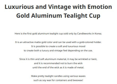 Gold Aluminum Tealight Cup