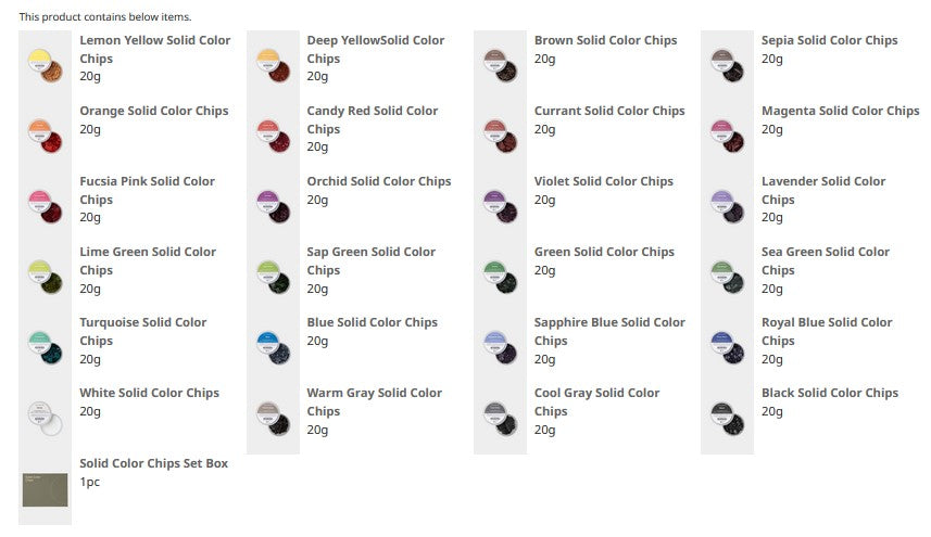 Solid Color Chip 24 Colors Set 固體染料片 24色套裝